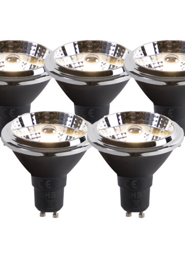 Sada 5 LED žiaroviek AR70 GU10 6W 2000K-3000K stlmených na teplé