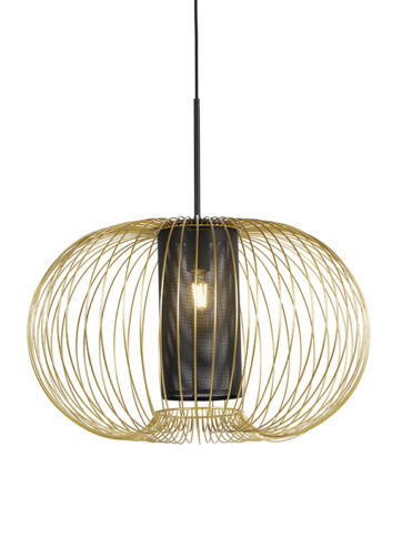 Dizajnová závesná lampa zlatá s čiernou 60 cm - Marnie