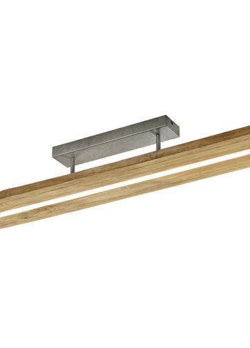 Vidiecke stropné svietidlo drevené vrátane LED trojstupňového stmievateľného - Linc