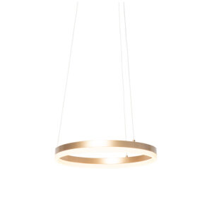 Dizajnové závesné svietidlo zlaté 40 cm vrátane LED 3 stupne stmievateľné - Anello
