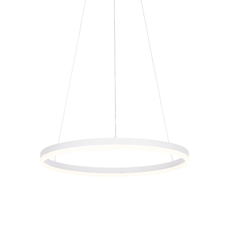 Design hanglamp wit 60 cm incl. LED 3 staps dimbaar - Anello
