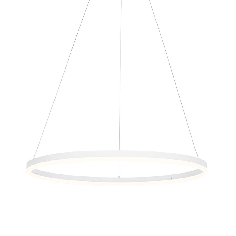 Design ring hanglamp wit 80 cm incl. LED en dimmer - Anello