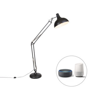 Inteligentná stojaca lampa čierna nastaviteľná vrátane Wifi A60 - Hobby