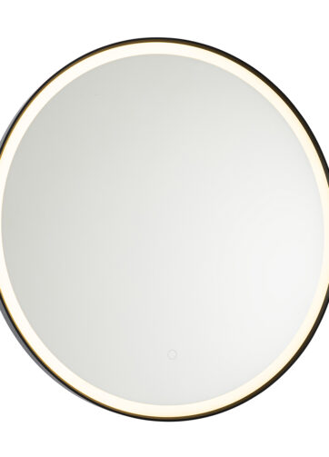 Čierne kúpeľňové zrkadlo 70 cm vrátane LED s dotykovým stmievačom - Miral