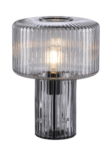 Dizajnová stolná lampa dymové sklo - Andro