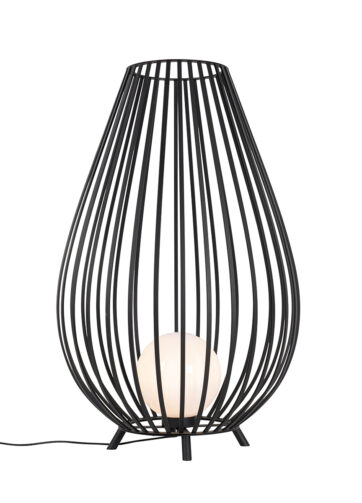 Dizajnová stojaca lampa čierna s opálom 110 cm - Angela