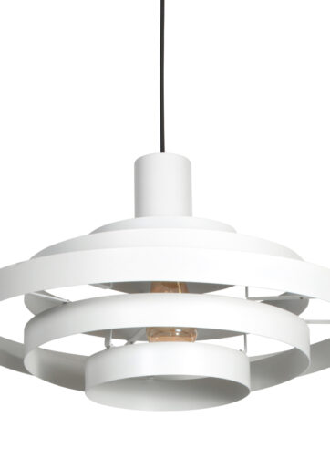 Retro hanglamp wit rond - Halo Cirque