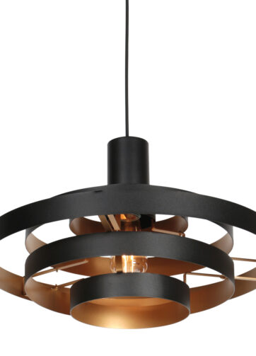 Retro hanglamp zwart rond - Halo Cirque