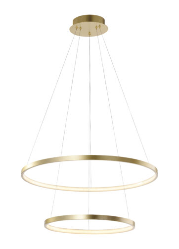 Moderné kruhové závesné svietidlo zlaté vrátane LED - Anella Duo